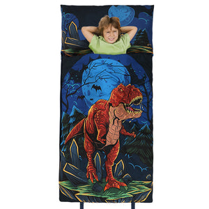 Dinosaur Sleeping Bag with Pillow for Boys Ages 4-10 Years Old