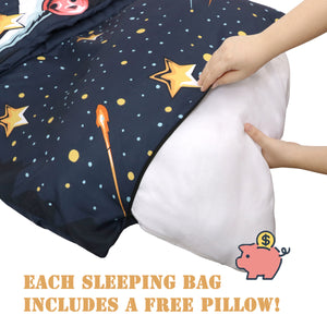 astronaut kids sleeping bag with pillow