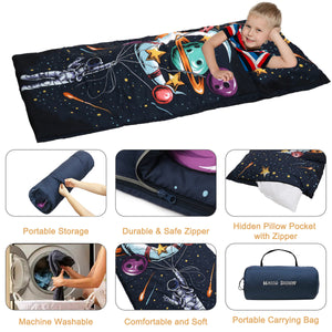 cartoon astronaut sleeping bag for kids aged 4-10 years