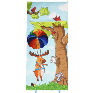 Cute Cartoon Parachute Tree House Chilren Large Sleeping Bag with Pillow 