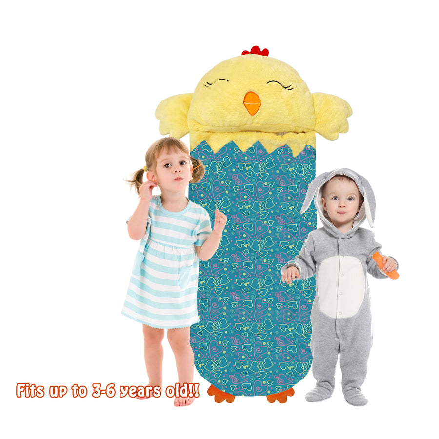 Chick with Love Hearts Kids Sleeping Bag