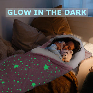 Pink Cat Glow In the Dark Animal Sleeping Bag