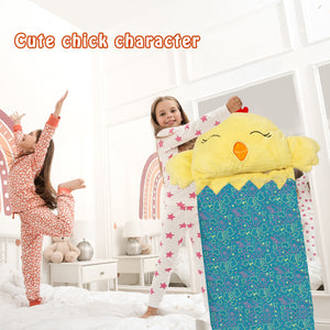 Chick with Love Hearts Kids Sleeping Bag