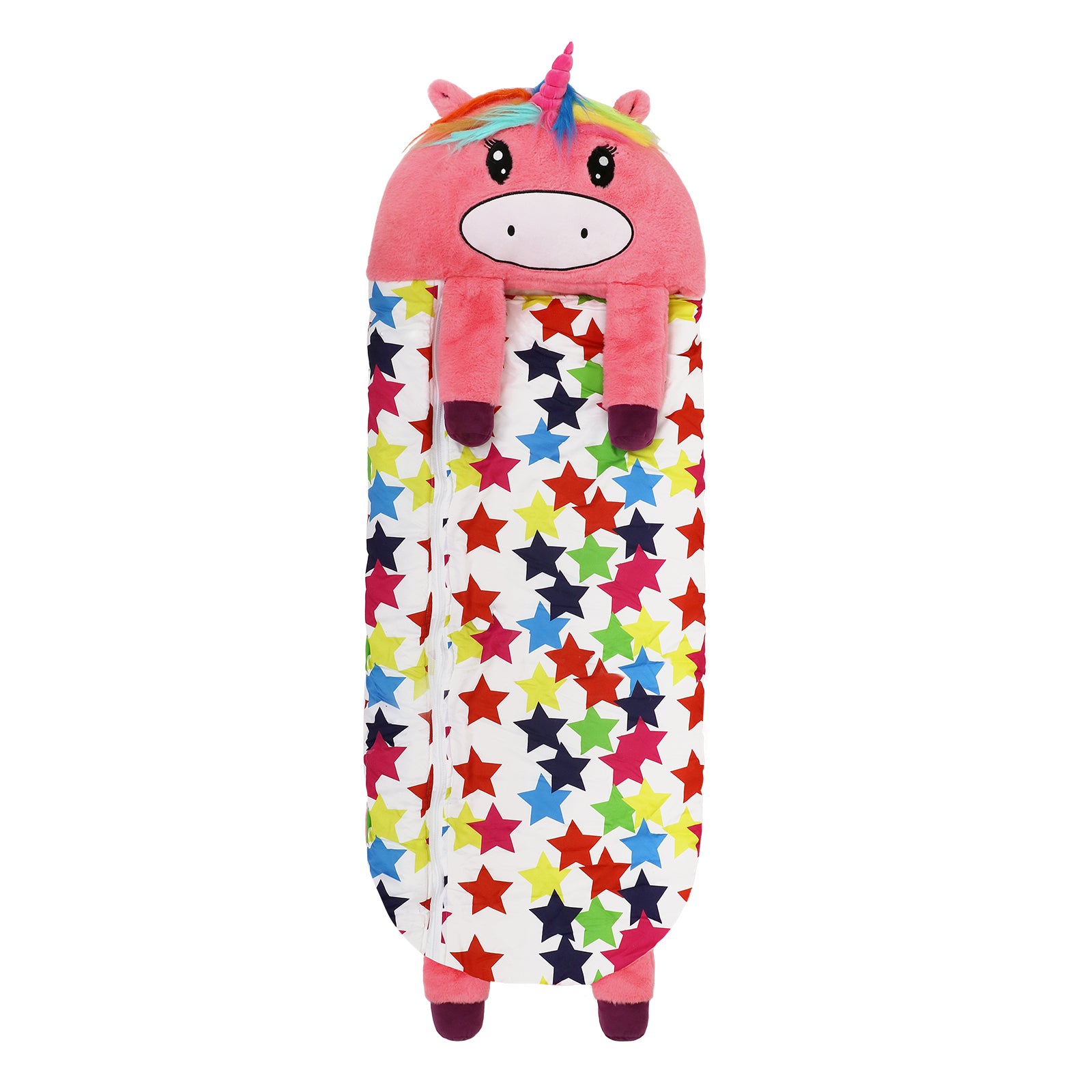 Pink Unicorn Sleeping Bag for Little Girls, Stars Pattern